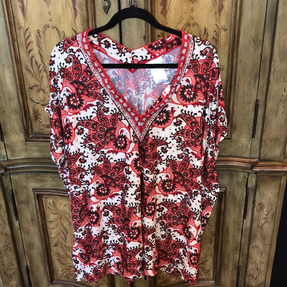 Michael Kors V Neck Tunic Cover Up